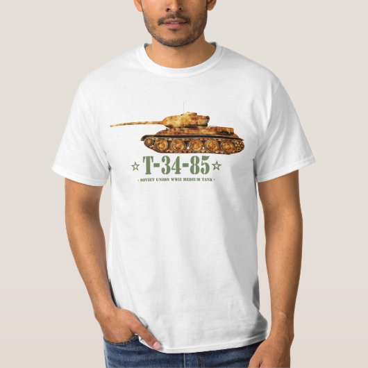 T-34-85 第二次世界大戦 ソ連 中戦車 WWII Tシャツ (正面)