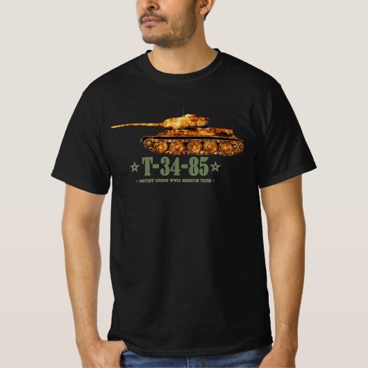 T-34-85 第二次世界大戦 ソ連 中戦車 WWII Tシャツ (正面)
