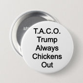 T.A.C.Oトランプは常に鶏を追い出す 缶バッジ (正面&裏面)