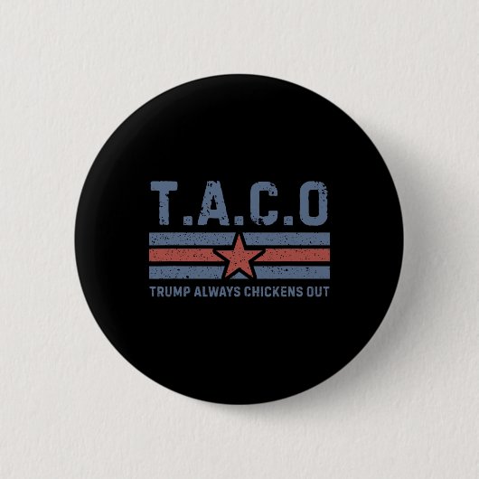 T.A.C.O トランプはいつも逃げる - 面白い _1  缶バッジ (正面)