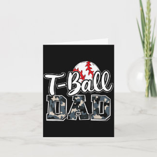 T-ball dad family camo game day father's day proud カード