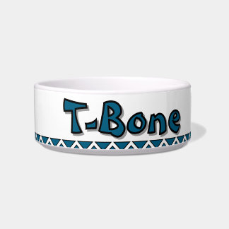 "T-BONE" - 名前入りセラミックペットボウル ボウル
