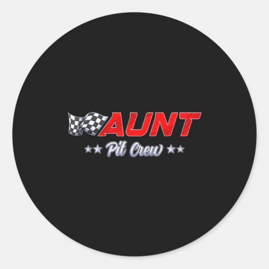 T Crew Aunt Race Car Family Matching Racing Birthd ラウンドシール (正面)