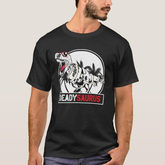 T DeadysaurusレックススケルトンDaddy Saurus - Hallowee Tシャツ (正面)