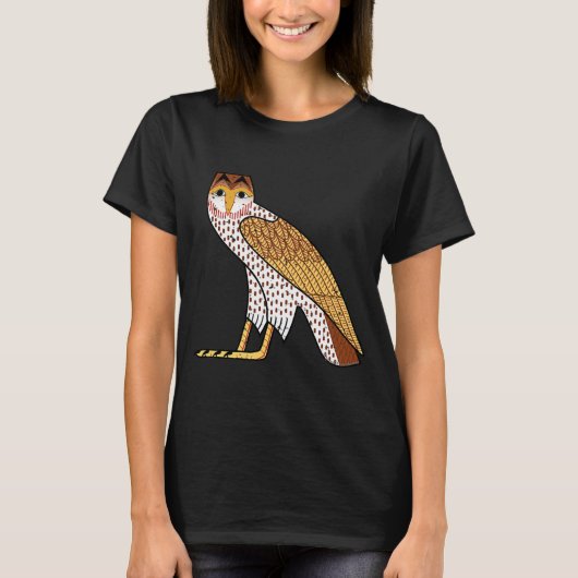 t Egyptian Owl Bird Hieroglyphic Tシャツ (正面)
