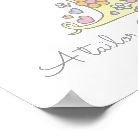 T for Taylah monogram letter art name meaning ポスター (角)