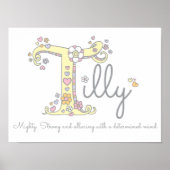 T for Tilly monogram letter art name meaning ポスター (正面)