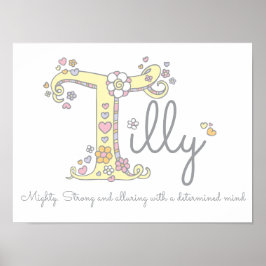 T for Tilly monogram letter art name meaning ポスター