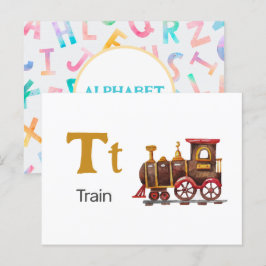 T is for Train - Alphabetフラッシュカード ポストカード