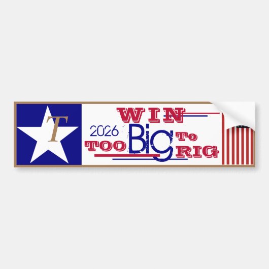 T is for Trump Big Win  バンパーステッカー (正面)