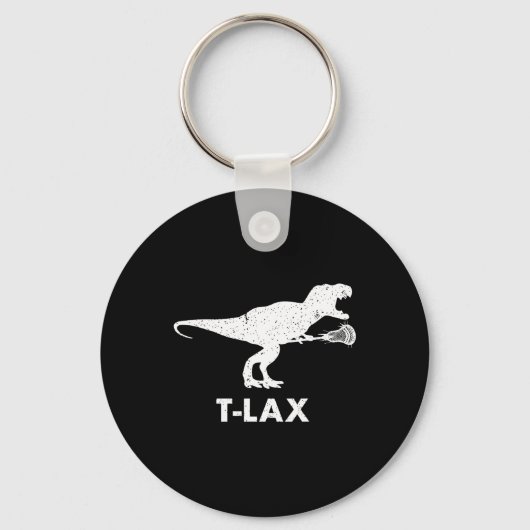 T-lax Dinosaur . Cool Dino Lax Player Lacrosse  キーホルダー (正面)