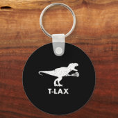 T-lax Dinosaur . Cool Dino Lax Player Lacrosse  キーホルダー (正面)