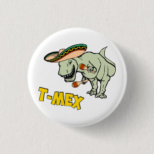 T-MexのTレックスのメキシコティラノサウルス・レックスの恐竜 缶バッジ