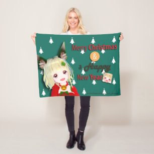 t_mikage blanket[CHRISTMAS]/ミカゲブランケット[CHRISTMAS] フリースブランケット
