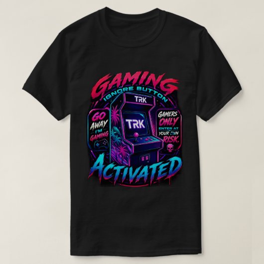 T.R.K レトロアクションゲーマー起動 Tシャツ (デザイン正面)