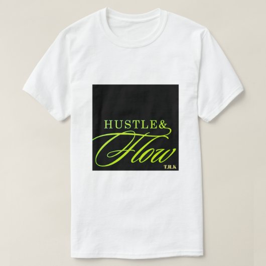 T.R.K HUSTLE & FLOW ネオン 融合 スクリプト Tシャツ (デザイン正面)