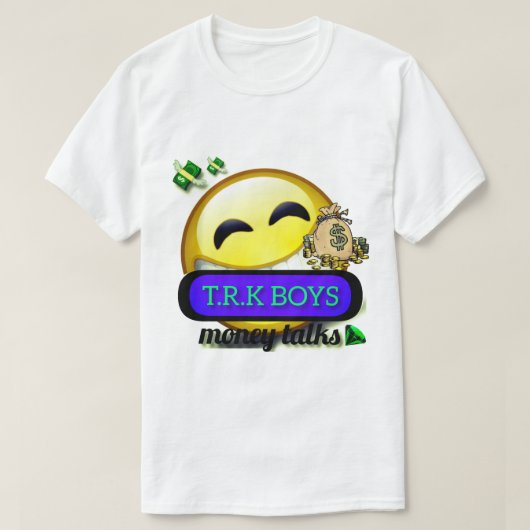 T.R.K MONEY TALKS スマイルフェイス Tシャツ (デザイン正面)