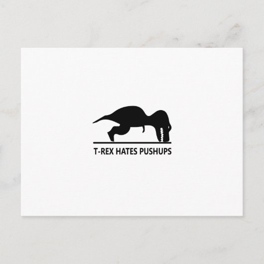 t-rexが腕立て伏せ.aiが嫌い ポストカード (正面)