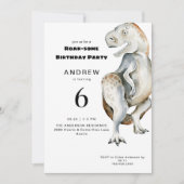 T-Rexのうなるような誕生日パーティーの招待状 招待状 (正面)