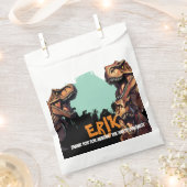 T-Rexの雄叫び パーソナライズド恐竜の誕生日 フェイバーバッグ (クリップ留めされた状態)