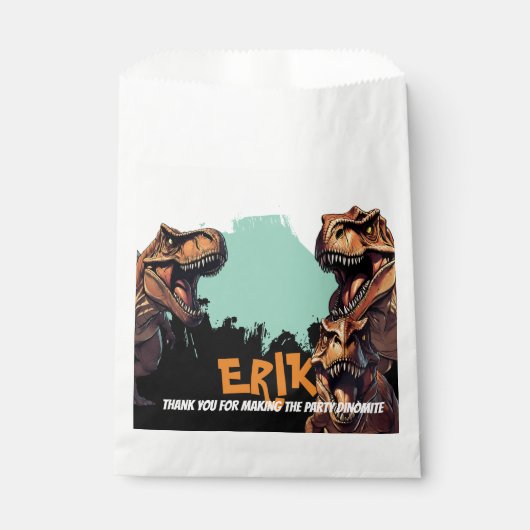 T-Rexの雄叫び パーソナライズド恐竜の誕生日 フェイバーバッグ (正面)