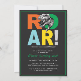 T-Rexの雄叫び | 恐竜 誕生日パーティー招待状