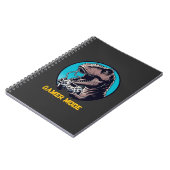 T-Rexゲーマーモード恐竜アート ノートブック (左側)