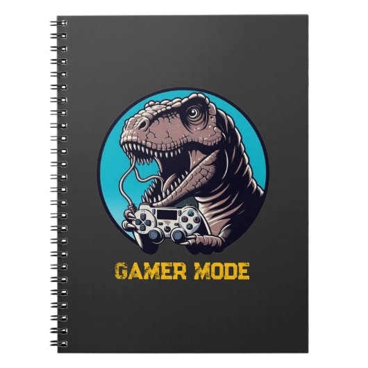 T-Rexゲーマーモード恐竜アート ノートブック (正面)