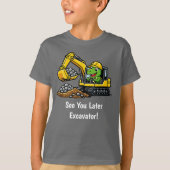 T-Rexショベルカー建設業ボーイズTシャツ Tシャツ (正面)