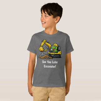 T-Rexショベルカー建設業ボーイズTシャツ Tシャツ