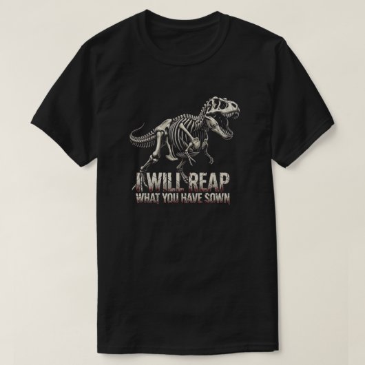T-RexスケルトンダークファンタジーTシャツ Tシャツ (デザイン正面)