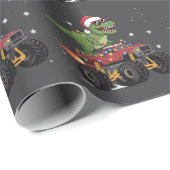 T-REX恐竜クリスマスモンスターカー ラッピングペーパー (ロールコーナー)