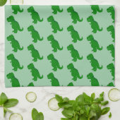 T-Rex恐竜デザインの背景色自由 キッチンタオル (折り畳み)