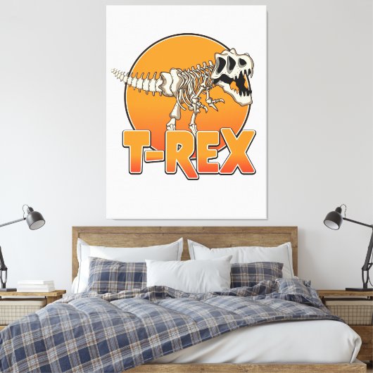 T-REX カートゥーン ロゴ キャンバスプリント (インサイチュ (寝室))