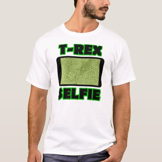T-Rex+セルフィー+短い腕+面白い+恐竜+Tシャツ Tシャツ (正面)