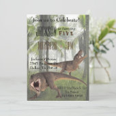 T-Rex タイラノサウルス レックス 恐竜 誕生日 招待状 (スタンド正面)