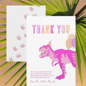 T-Rex ピンク かわいい キッズ T レックス 恐竜 誕生日 サンキューカード