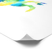 T-Rex プリント カラフルな恐竜の子供部屋 ポスター (角)