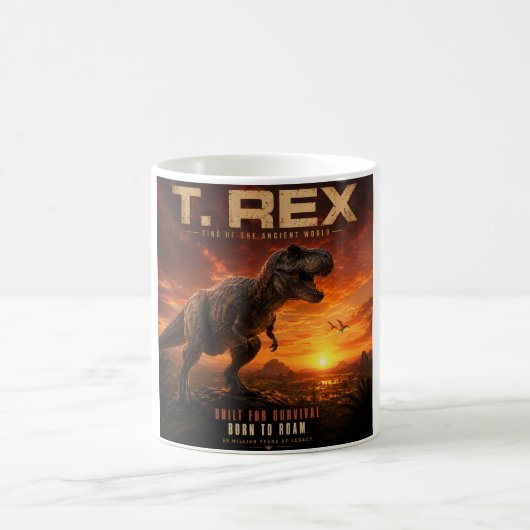T. REX - 古代世界の王、日没の時 コーヒーマグカップ (中央)