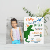 T-Rex 恐竜の誕生日招待状 招待状 (スタンド正面)