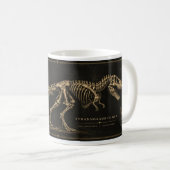 T-Rex 骨格図 ビンテージ風 自然史博物館 マグカップ (正面右)