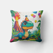  T-Rex Celebration Pillow for Kids クッション (裏面)