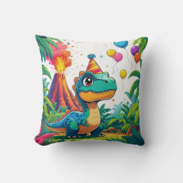 T-Rex Celebration Pillow for Kids クッション