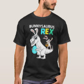 T Rex Dino Dabbing Rabbit Boys Girls Kid Easter Bu Tシャツ (正面)