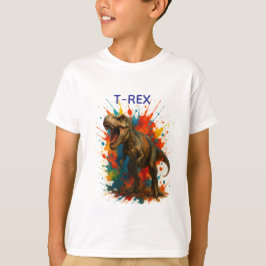 T-Rex Dino Kinder T-Shirt – Bunte Action für klein Tシャツ