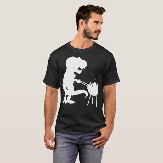 T Rex Dinosaur BBQ Grill Daddysaurus Fathers Tシャツ (正面フル)
