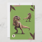 T-Rex Dinosaur Birthday Party 招待状 (裏面)