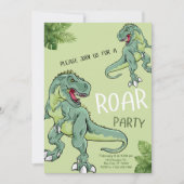 T-Rex Dinosaur Birthday Party 招待状 (正面)