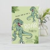 T-Rex Dinosaur Birthday Party 招待状 (スタンド正面)