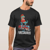 T Rex Dinosaur Firefighter Fireman Firefighting Fi Tシャツ (正面)